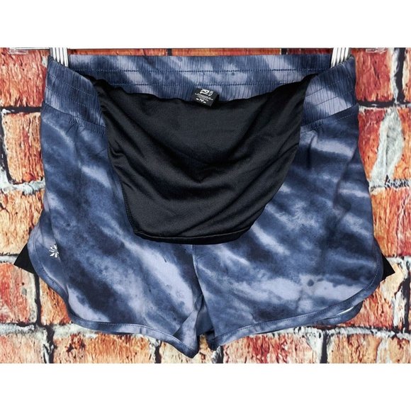 Athleta Girl Tie Dye Dark Blue 2.5" Inseam Athletic Lined Shorts Medium 8-10 - Picture 3 of 4